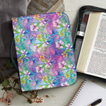 Tropical Flamingo And Hibiscus Print Leather Bible Cover