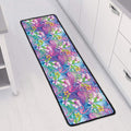 Tropical Flamingo And Hibiscus Print Long Kitchen Mat