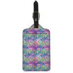 Tropical Flamingo And Hibiscus Print Luggage Tag