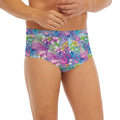 Tropical Flamingo And Hibiscus Print Men's Briefs