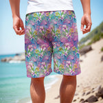 Tropical Flamingo And Hibiscus Print Men's Cargo Shorts