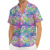 Tropical Flamingo And Hibiscus Print Men's Deep V-Neck Shirt