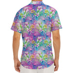 Tropical Flamingo And Hibiscus Print Men's Deep V-Neck Shirt