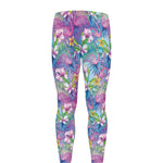 Tropical Flamingo And Hibiscus Print Men's leggings