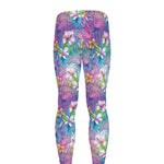 Tropical Flamingo And Hibiscus Print Men's leggings