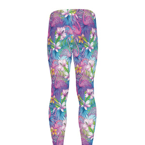 Tropical Flamingo And Hibiscus Print Men's leggings