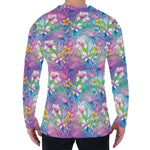 Tropical Flamingo And Hibiscus Print Men's Long Sleeve T-Shirt