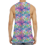 Tropical Flamingo And Hibiscus Print Men's Muscle Tank Top