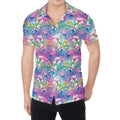 Tropical Flamingo And Hibiscus Print Men's Shirt