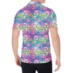 Tropical Flamingo And Hibiscus Print Men's Shirt