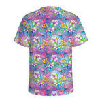 Tropical Flamingo And Hibiscus Print Men's Sports T-Shirt