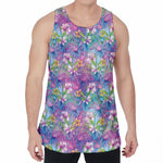 Tropical Flamingo And Hibiscus Print Men's Velvet Tank Top