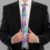 Tropical Flamingo And Hibiscus Print Necktie