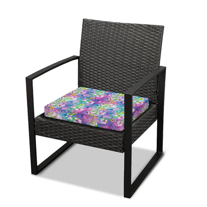 Tropical Flamingo And Hibiscus Print Outdoor Seat Cushion Cover