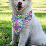 Tropical Flamingo And Hibiscus Print Over The Collar Dog Bandana