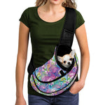 Tropical Flamingo And Hibiscus Print Pet Sling Carrier