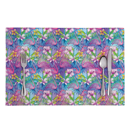 Tropical Flamingo And Hibiscus Print Placemat