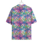 Tropical Flamingo And Hibiscus Print Rayon Hawaiian Shirt