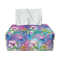 Tropical Flamingo And Hibiscus Print Rectangle Tissue Box Cover