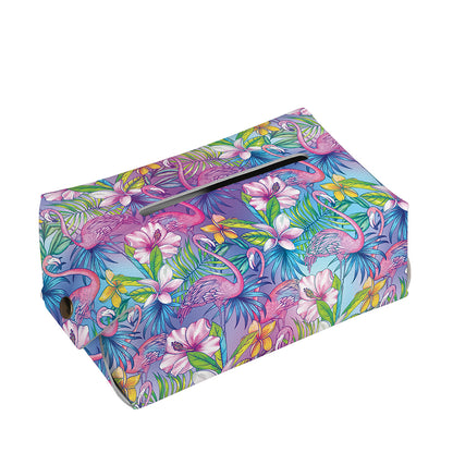 Tropical Flamingo And Hibiscus Print Rectangle Tissue Box Cover