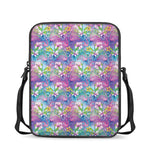 Tropical Flamingo And Hibiscus Print Rectangular Crossbody Bag