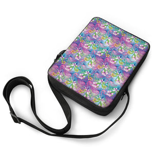 Tropical Flamingo And Hibiscus Print Rectangular Crossbody Bag