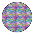 Tropical Flamingo And Hibiscus Print Round Floor Mat