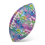 Tropical Flamingo And Hibiscus Print Rugby Ball