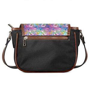 Tropical Flamingo And Hibiscus Print Saddle Bag