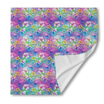 Tropical Flamingo And Hibiscus Print Silk Bandana