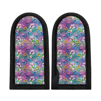 Tropical Flamingo And Hibiscus Print Skillet Handle Cover