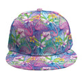 Tropical Flamingo And Hibiscus Print Snapback Cap