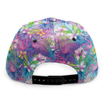 Tropical Flamingo And Hibiscus Print Snapback Cap
