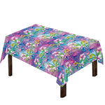 Tropical Flamingo And Hibiscus Print Tablecloth