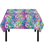 Tropical Flamingo And Hibiscus Print Tablecloth