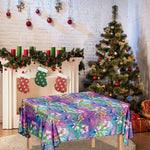 Tropical Flamingo And Hibiscus Print Tablecloth