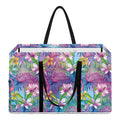 Tropical Flamingo And Hibiscus Print Utility Tote Bag