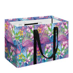 Tropical Flamingo And Hibiscus Print Utility Tote Bag