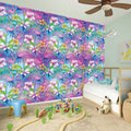 Tropical Flamingo And Hibiscus Print Wall Sticker