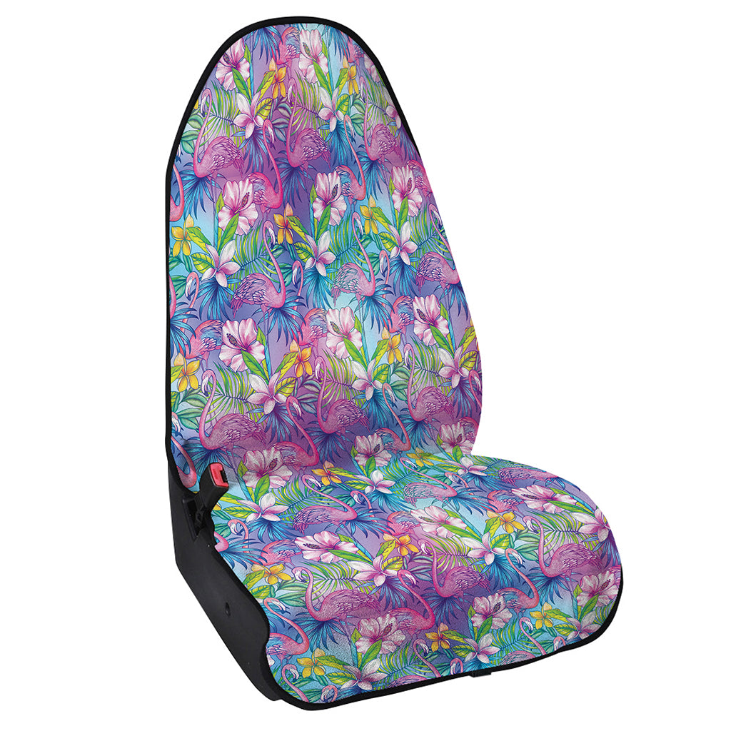 Tropical Flamingo And Hibiscus Print Waterproof Car Seat Cover