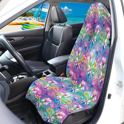 Tropical Flamingo And Hibiscus Print Waterproof Car Seat Cover