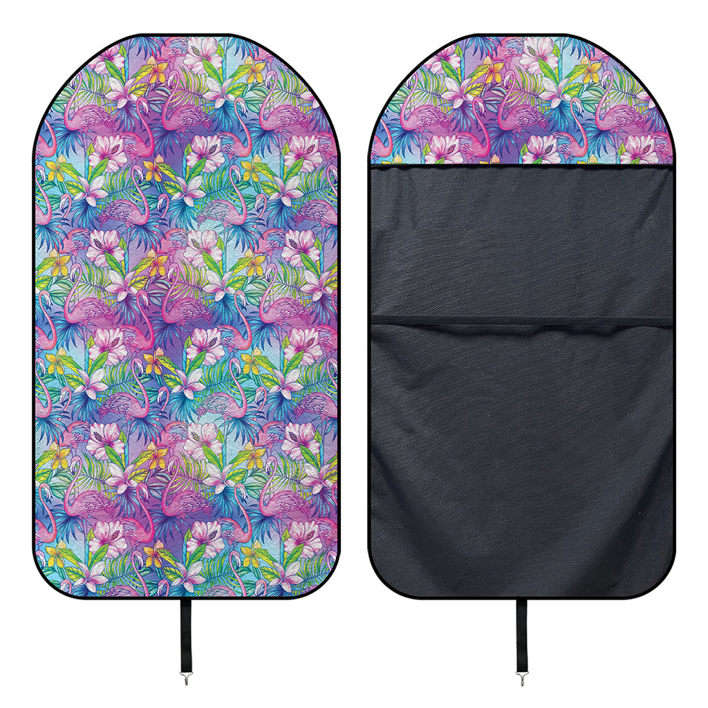 Tropical Flamingo And Hibiscus Print Waterproof Car Seat Cover