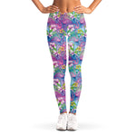 Tropical Flamingo And Hibiscus Print Women's Leggings
