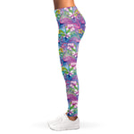 Tropical Flamingo And Hibiscus Print Women's Leggings