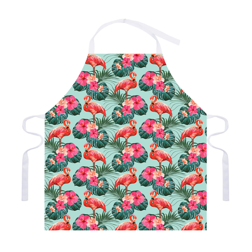 Tropical Floral Flamingo Pattern Print Adjustable Apron