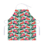 Tropical Floral Flamingo Pattern Print Adjustable Apron
