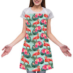 Tropical Floral Flamingo Pattern Print Adjustable Apron