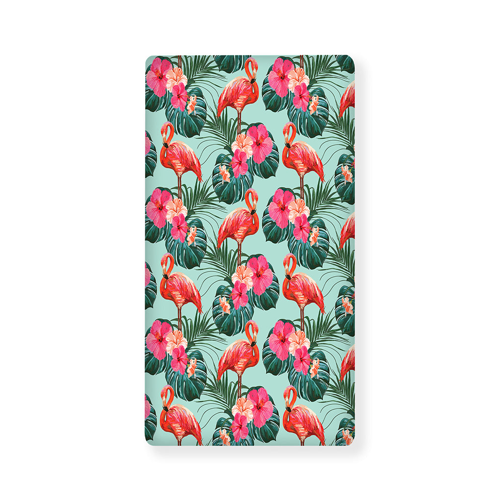 Tropical Floral Flamingo Pattern Print Baby Crib Sheet