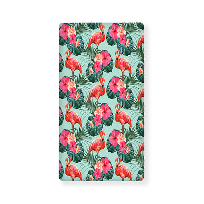 Tropical Floral Flamingo Pattern Print Baby Crib Sheet