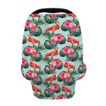 Tropical Floral Flamingo Pattern Print Baby Seat Cover